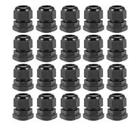 sourcing map M22x1.5 Presse-étoupe 7mm-12mm Fil Trou Imperméable Nylon Joint Réglable Contre-écrou avec Rondelle Noir 20Pcs