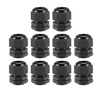 sourcing map M25x1.5 Presse-étoupe 12mm-15mm Fil Trou Imperméable Nylon Joint Réglable Contre-écrou avec Rondelle Noir 10Pcs