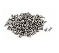 sourcing map M2x6mm 0.4mm 304 En acier inoxydable Tête hex prise vis à tête DIN912 Ton argent 120pcs