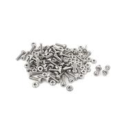 sourcing map M2x8mm acier inoxydable tête hexagonale Vis moletée set boulons écrous 50Pcs