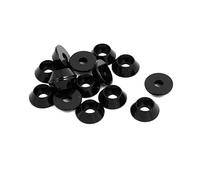sourcing map M3 alliage aluminium forme cône coupe ronde bouclier Aile noir lave-glace 15pcs
