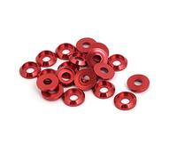 sourcing map M3 Alliage Aluminium Moteur Bouclier Aile Habiller rouelle Rouge 20pcs