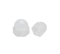 sourcing map M3 Écrou Borgne Hexagonal Dôme Tête Clous pour Vis Boulons Nylon Blanc 50 Pcs