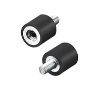sourcing map M3 Filetage Mâle Femelle Silent Bloc Support Caoutchouc Vibration Isolateurs Amortisseur 8mm x 8mm 2Pcs
