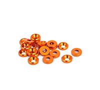sourcing map M3 Rondelle de Pare-Chocs de Compartiment Moteur à Tête Bombée en Alliage d'Aluminium Orange 20Pcs