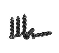 sourcing map M3 x 16mm Bois Vis Cruciforme Plat Tête Carbone Acier Autotaraudeuse Vis Noir 200pcs