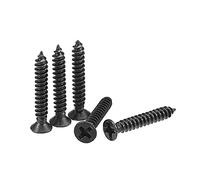 sourcing map M3 x 20mm Bois Vis Cruciforme Plat Tête Carbone Acier Autotaraudeuse Vis Noir 200pcs