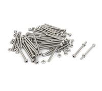 sourcing map M3 x 40mm moleté Tête hexagonale Socket Cap Vis Boulons Écrous 50pcs