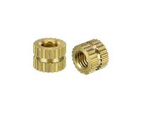 sourcing map M3 x 4mm(L) x 5.4mm(OD) Filetage moleté en laiton écrous encastrement, 50 Pcs