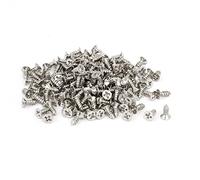 sourcing map M3 x 8mm Tête plat Phillips autotaraudeuse vis fixation ton argent 200pcs