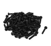 sourcing map M3x15mm Vis Nylon Machine Croix Tête Noir 50Pcs