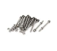 sourcing map M3x45mm vis tête cruciforme écrou vis avec Rondelle Acier inox 304 18 Set