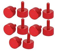 sourcing map M3x8mm Vis Moletée Tête pour Carte Graphique Ordinateur PC Rouge de vin 10pcs