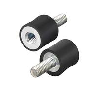 sourcing map M4 Mâle Femelle Silent Bloc support caoutchouc anti Vibration Isolateur Amortisseur 10mmx10mm 4pieces