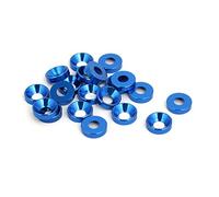 sourcing map M4 Rondelle de Pare-Chocs de Compartiment Moteur à Tête Bombée en Alliage d'Aluminium Bleu 20Pcs