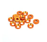 sourcing map M4 Rondelle de Pare-Chocs de Compartiment Moteur à Tête Bombée en Alliage d'Aluminium Orange 15Pcs