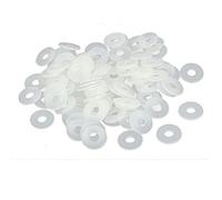 sourcing map M4 x 10mm x 1mm Nylon Plat Rondelles Entretoises Joints Attache Gris Blanc 100PCS