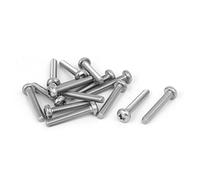 sourcing map M4 x 25mm Acier inoxydable 316 Torx tête ronde ton argent 15Pcs
