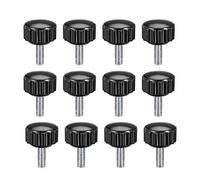 sourcing map M4x10mm Mâle Filetage Bouton serrage moleté Vis par pouce sur tête ronde 12 Pcs