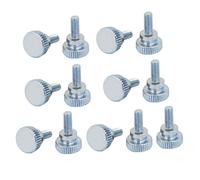 sourcing map M4x10mm Vis Moletée Tête entièrement fileté Fix 15pcs