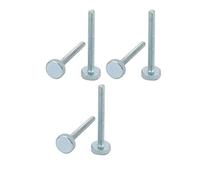 sourcing map M4x40mm Vis moletée filetage Tête Ronde zingué Ton Argent Bleu 6pcs