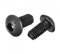 sourcing map M4x6mm Hexagonal Prise Bouton Tête Capuchon Boulons Vis Alliage Acier 200pcs