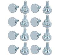 sourcing map M4x8mm Vis Moletée Tête entièrement fileté acier carbone 16pcs