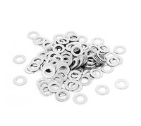 sourcing map M4x8mmx0.5mm Rondelle Plate en Acier Inoxydable Rond pour Vis à Boulon 100Pcs