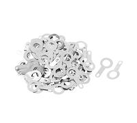sourcing map M5.2 Lug cosse Anneau Plaque Ton Argent sertir Connecteur 100pcs