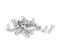 sourcing map M5.5x25mm 316 acier inox vis Cruciforme tête plate vis autotaraudeuses 20Pcs