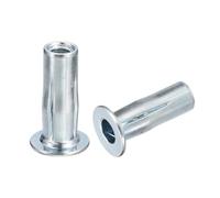 sourcing map M5 Multi-Grip Rivet Écrous, 10pcs Pré-Bulbed Tige Plat Tête Fileté Insert Écrou Carbone Acier Plus Écrous pour Construction Industriel