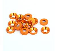 sourcing map M5 Rondelles Metal Rondelle de Coffre de Pare-Chocs de Voiture en Alliage d'Aluminium Orange 15Pcs