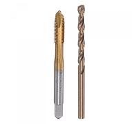sourcing map M5 x 0.8 Taraud Spirale Point Filetage et 4.2mm Foret Ensemble Métrique Titane Plaqué Cobalt Haute Vitesse Acier Machine Vis Filetage Robinet Enfilage Outil
