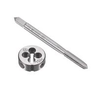 sourcing map M5 x 0.8mm Métrique Gauche Main Ensemble à Fileter HSS Machine Filetage Vis Robinet avec Alliage Outil Acier Rond Filetage Matrice