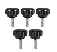 sourcing map M5 x 16mm Filetage mâle Bouton serrage Molette Poignée Vis pouce type 5Pcs