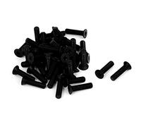 sourcing map M5 x 20 mm Phillips Nylon Tête fraisée Boulons Vis à machine Noir 50 pcs