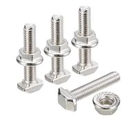 sourcing map M5X25mm T Fente Jeter-intérieur fermer et M5 Hexagone Bride Écrou Ensemble, 10 Ensembles Marteau Tête T-boulon T Forme Goujon Coulissant Vis pour 20 Série Aluminium Profil