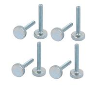 sourcing map M5x35mm Vis moletée filetage Tête Ronde zingué Ton Argent Bleu 8pcs