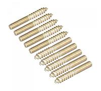 sourcing map M5x40mm Vis Double Filetage Boulon 12pcs Double Extrémité Cheville pour Bois Meuble