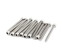 sourcing map M5x50mm Filetage 304 Vis à tête cylindrique six pans creux en acier inoxydable DIN912 15pcs