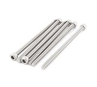 sourcing map M5x90mm Filetage 304 Vis à tête cylindrique six pans creux en acier inoxydable DIN912 6pcs