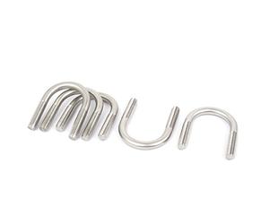 sourcing map M6 304 Inoxidable Acier Rond plier U-Boulon Attache 5pcs pour 22mm Tuyau Dia