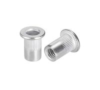 sourcing map M6 Alliage écrous rivet tête plate Insérer 100 Pcs