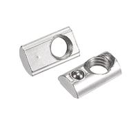 sourcing map M6 Écrous pour 2020 Série Aluminium Extrusion Profilé Rail avec 6mm Fente Écrou en T Ressort Rouler T fente avec Bille Carbone Acier 30Pcs