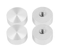 sourcing map M6 Filetage 20mm Forme Ronde Dia Disque Aluminium Matériel Table Verre 4pcs
