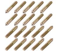 sourcing map M6 Vis Double Filetage Boulon Longueur 35mm Double Tête Autotaraudeuse 6mm Bois Joint Meubles Jambes 20Pcs