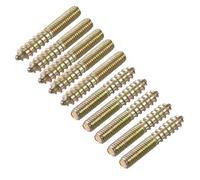 sourcing map M6 Vis Double Filetage Boulon Longueur 40mm Double Tête Autotaraudeuse 6mm Bois Joint Meubles Jambes 10Pcs