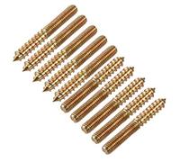 sourcing map M6 Vis Double Filetage Boulon Longueur 50mm Double Tête Autotaraudeuse 6mm Bois Joint Meubles Jambes 10Pcs