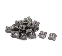 sourcing map M6 x 1mm pas acier carbone carré métrique écrous à souder DIN 928 pcs 20 gris