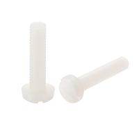 sourcing map M6 x 25mm Vis Nylon Machine Tête Cylindrique Fente Vis Attaches 32Pcs